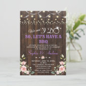 Roze bloemenslingers voor oude schuur na I DO BBQ Kaart (Staand voorkant)