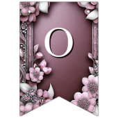 Roze bloemenslingervlag vlaggetjes (Tweede vlag)