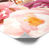 Roze bloemensluier olifant baby shower feest achte poster (Hoek)