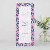 Roze bloemensnijwerk geïnspireerd feest voor alle  kaart (Staand voorkant)