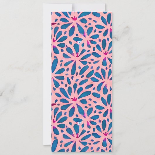 Roze bloemensnijwerk geïnspireerd feest voor alle  kaart (Achterkant)