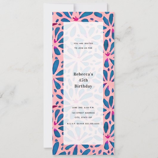 Roze bloemensnijwerk geïnspireerd feest voor alle kaart (Voorkant)