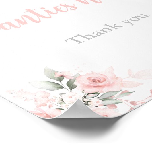 Roze bloemenspel, vrijgezellenfeest spel poster (Hoek)