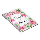 Roze Bloemenspiraal Foto Notitieboek (Rechterzijde)