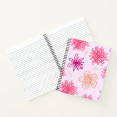 Roze bloemenspiraal notebook notitieboek (Binnen)