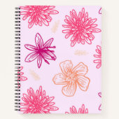 Roze bloemenspiraal notebook notitieboek (Voorkant)