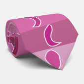 Roze bloemenstreep patroon stropdas (Opgerold)