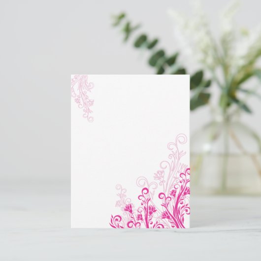 Roze bloemenswirl (leeg) (Staand voorkant)