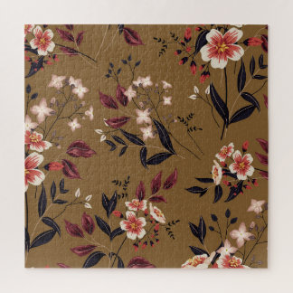 Roze bloementak, abstracte compositie. legpuzzel