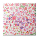 Roze bloementegel tegeltje (Voorkant)