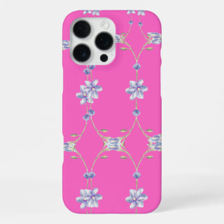 Roze bloementelefoonhoesje iPhone 16 pro max hoesje