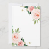 Roze bloementhee voor twee 2e verjaardagsfeestje kaart (Achterkant)