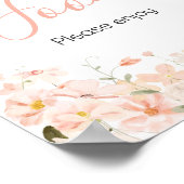Roze bloementhee voor twee Baby shower Poster (Hoek)