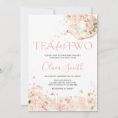 Roze bloementhee voor twee Baby showers Kaart (Voorkant)