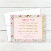 roze bloementuin Baby shower Bedankkaart