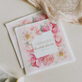 Roze bloementuin bruidsdouche servet