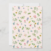 Roze Bloementuin Bruidsdouche Uitnodiging Kaarten (Achterkant)