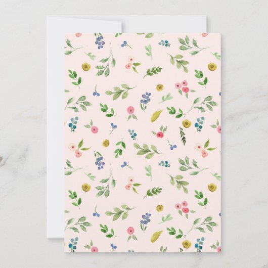 Roze Bloementuin Bruidsdouche Uitnodiging Kaarten (Achterkant)