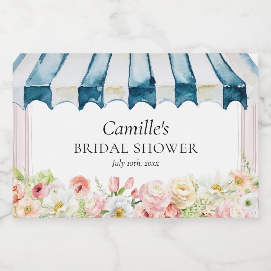 Roze Bloementuin Bruiloft Feest Sparkling Wijnetiket (Enkel label)