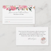 Roze Bloementuin huwelijksreis ideeën Informatiekaartje (Voorkant / Achterkant)