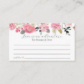 Roze Bloementuin huwelijksreis ideeën Informatiekaartje (Voorkant)