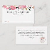 Roze Bloementuin huwelijksreis ideeën Informatiekaartje (Voorkant / Achterkant)