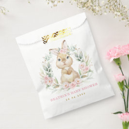Roze Bloementuin konijnenkonijnenfeest Baby shower Bedankzakje