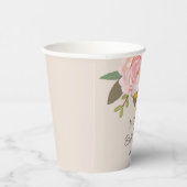 Roze bloementuin Lente Bruidsdiner Papieren Bekers (Rechts)