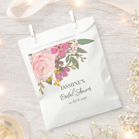 Roze bloementuin Lente Bruiloft Feest  Bedankzakje (Geknipt)