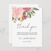 Roze bloementuin Lente Bruiloft Feest Briefkaart (Voorkant / Achterkant)