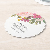 Roze bloementuin lente bruiloft  kartonnen onderzetters (Gekanteld)
