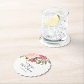 Roze bloementuin lente bruiloft  kartonnen onderzetters (Insitu)