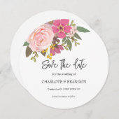 Roze Bloementuin lente bruiloft Save the Date Kaart (Voorkant / Achterkant)