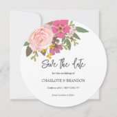 Roze Bloementuin lente bruiloft Save the Date Kaart (Voorkant)