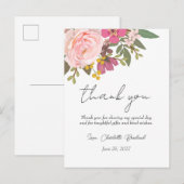 Roze bloementuin lente bruiloftsborrel briefkaart (Voorkant / Achterkant)