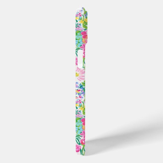 Roze bloementuin met monogram Case-Mate iPhone case (Achterkant / Rechts)
