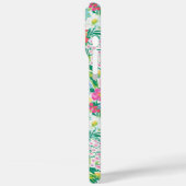 Roze bloementuin met monogram Case-Mate iPhone case (Achterkant / Links)