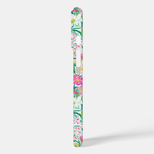 Roze bloementuin met monogram Case-Mate iPhone case (Achterkant / Links)