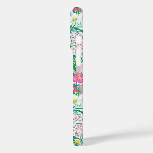 Roze bloementuin met monogram Case-Mate iPhone case (Achterkant / Links)
