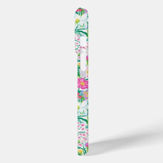 Roze bloementuin met monogram Case-Mate iPhone case (Achterkant / Links)