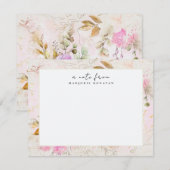 Roze Bloementuin Persoonlijk Stationery Notitiekaartje (Voorkant / Achterkant)
