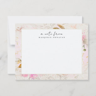 Roze Bloementuin Persoonlijk Stationery Notitiekaartje