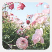 Roze bloementuin sticker (Voorkant)