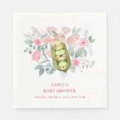 Roze Bloementuin Sweet Pea In Pod Baby shower Servet (Voorkant)