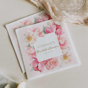 Roze Bloementuin Vrijgezellenfeest Servet