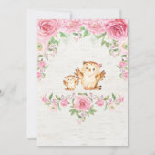 Roze Bloemenuil Baby Meisje Douche Uitnodiging For (Achterkant)