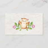 Roze Bloemenuil Mama & Baby Luier Raffle Ticket Informatiekaartje (Achterkant)