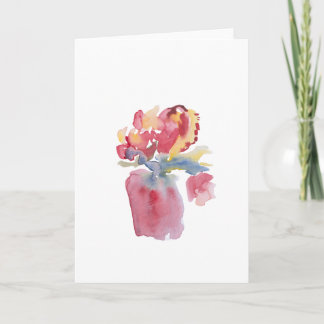 Roze bloemenvas kaart