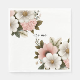 roze bloemenvector servet