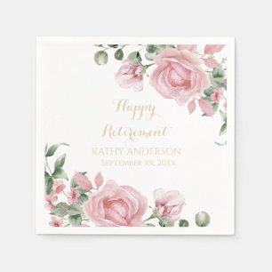 Roze bloemenverjaardagsfeestje servet